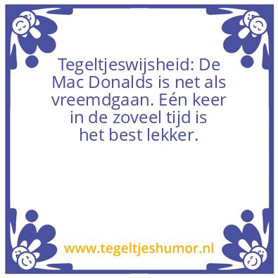 Tegeltje: Mac Donalds