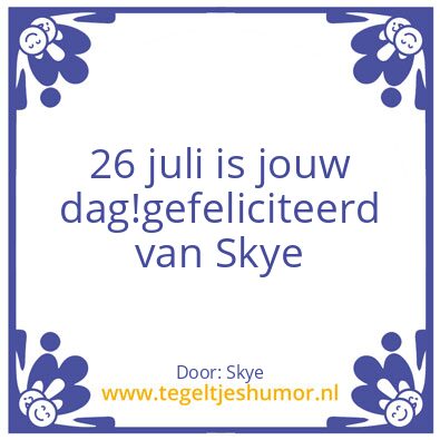 Tegeltje: verjaardag