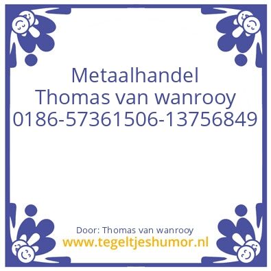 Tegeltje: Metaalhandel