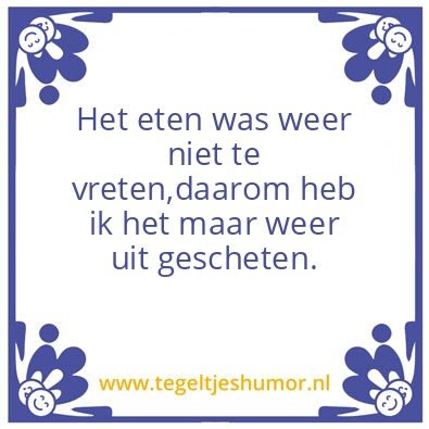 Tegeltje: Eten….