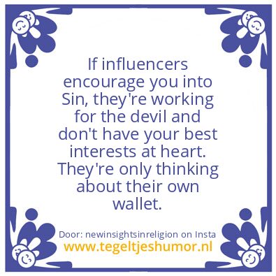 Tegeltje: “influencers”