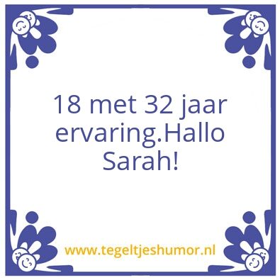 Tegeltje: Sarah