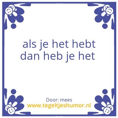 Tegeltje: nederlands tegel 1