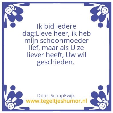 Tegeltje: Schoonmoeder
