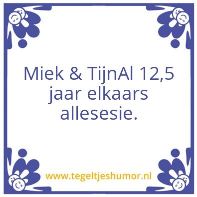 Tegeltje: 12,5 jarig huwelijk