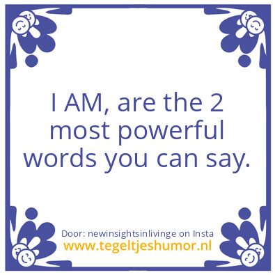 Tegeltje: I AM,
