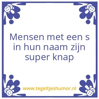 Tegeltje: Knap