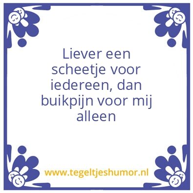 Tegeltje: Scheetje