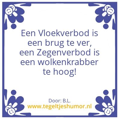 Tegeltje: Vloekverbod!