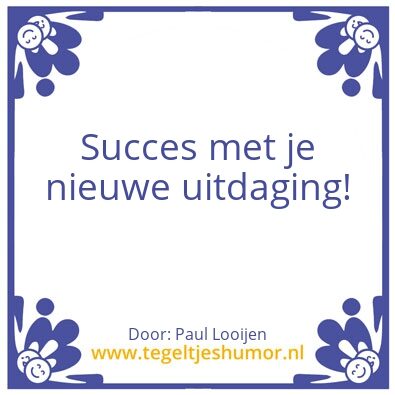 Tegeltje: Toekomst