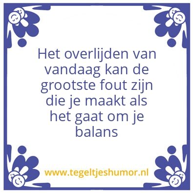 Tegeltje: Balans