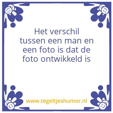 Tegeltje: man vs foto