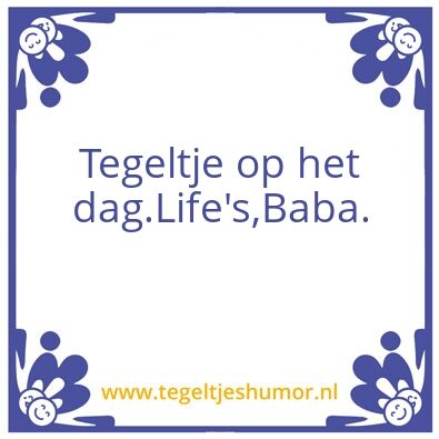 Tegeltje: Dag