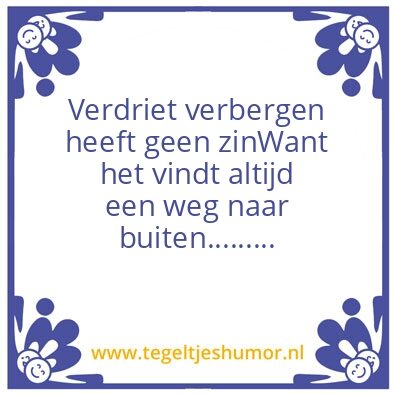 Tegeltje: Verdriet