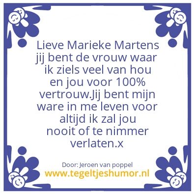 Tegeltje: Voor altijd samen