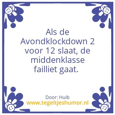 Tegeltje: Lockdown
