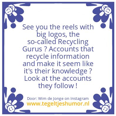 Tegeltje: Recycling Gurus
