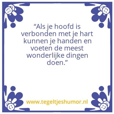 Tegeltje: hoofd en hart