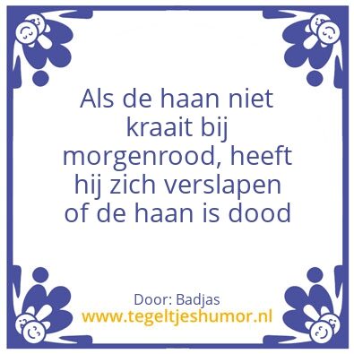 Tegeltje: Haan