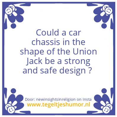 Tegeltje: Union Jack shape car chassis