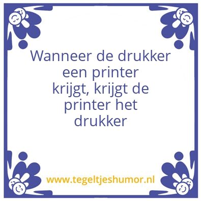 Tegeltje: drukkerij tegel