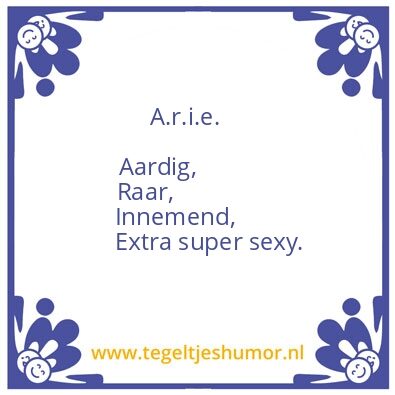 Tegeltje: Arie