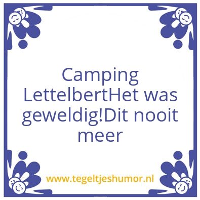 Tegeltje: Martha en Lara op de Camping