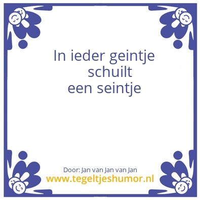 Tegeltje: Seintje