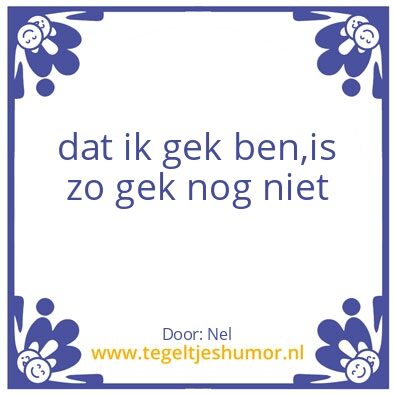 Tegeltje: gek
