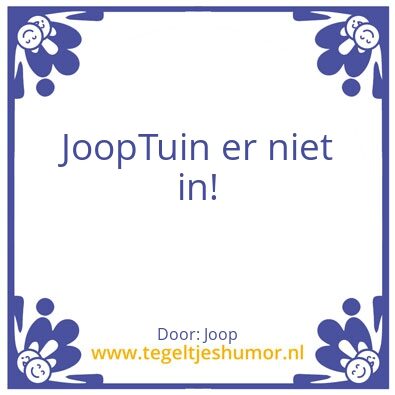 Tegeltje: Joop