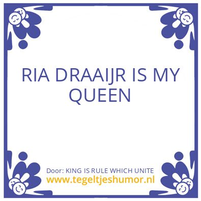Tegeltje: KING IS RULE WHICH UNITE