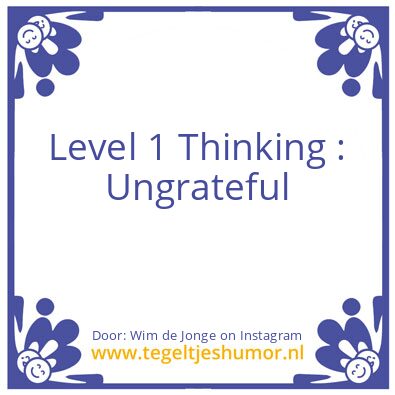 Tegeltje: Level 1 Thinking