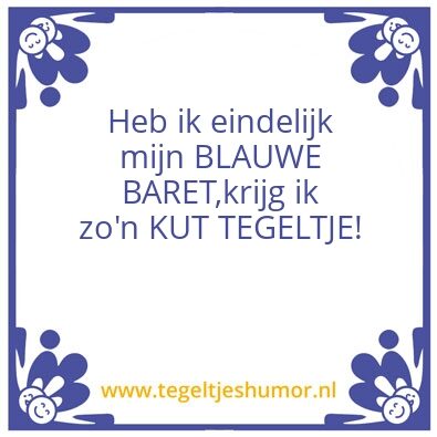 Tegeltje: Baret