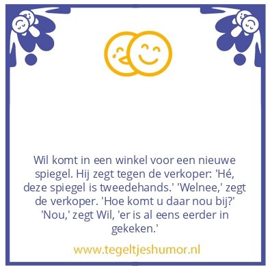 Tegeltje: Nieuwe spiegel