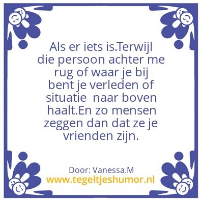 Tegeltje: 4 roddelen VS vertrouwen