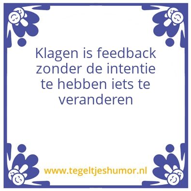 Tegeltje: Klagen
