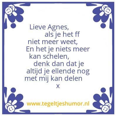 Tegeltje: agnes