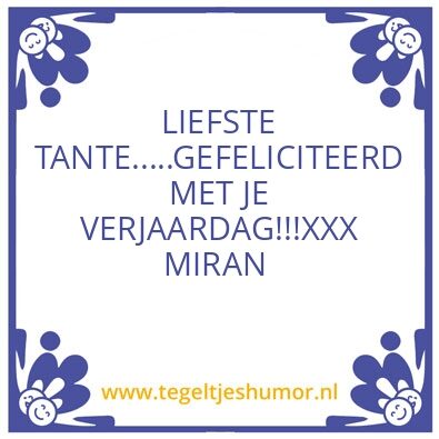 Tegeltje: Tante