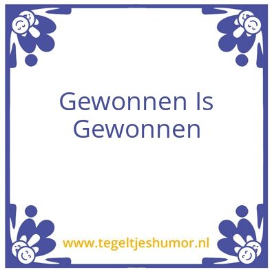 Tegeltje: winst
