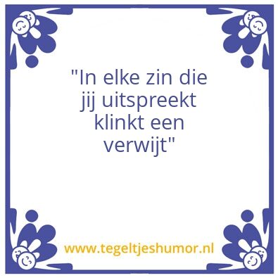Tegeltje: Verwijt…