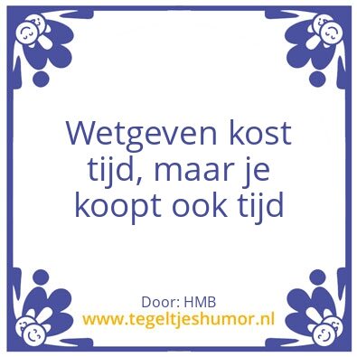 Tegeltje: Wetgeven
