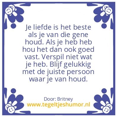 Tegeltje: Liefde