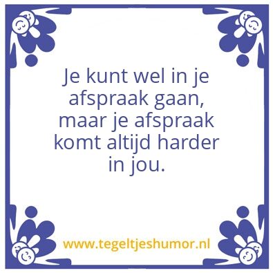 Tegeltje: afspraak