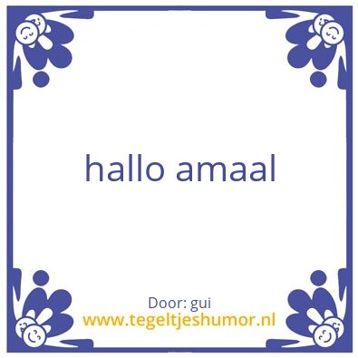 Tegeltje: hoo