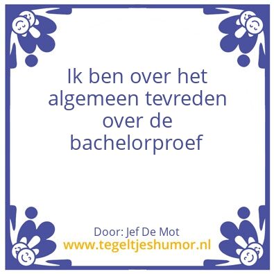 Tegeltje: Bachelorproef