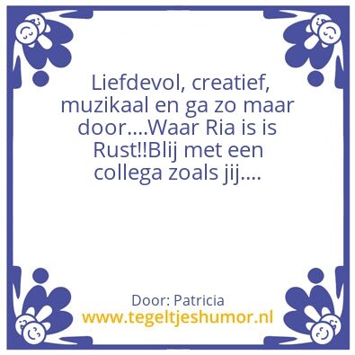 Tegeltje: Ria