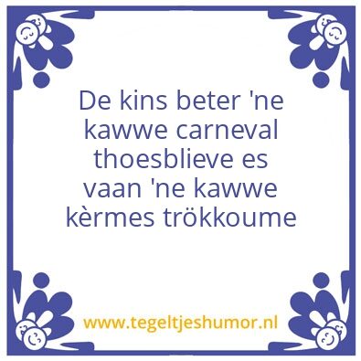 Tegeltje: Corona-carneval