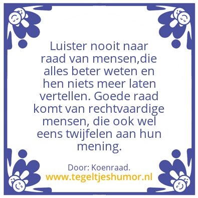 Tegeltje: Raad.