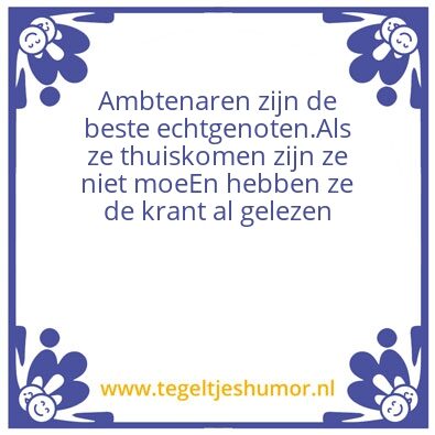 Tegeltje: Ambtenaar