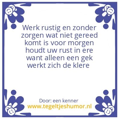 Tegeltje: kalmte